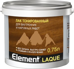 Лак акриловый тонированный Element LAQUE бесцветный 0,75 л (0,77 кг)