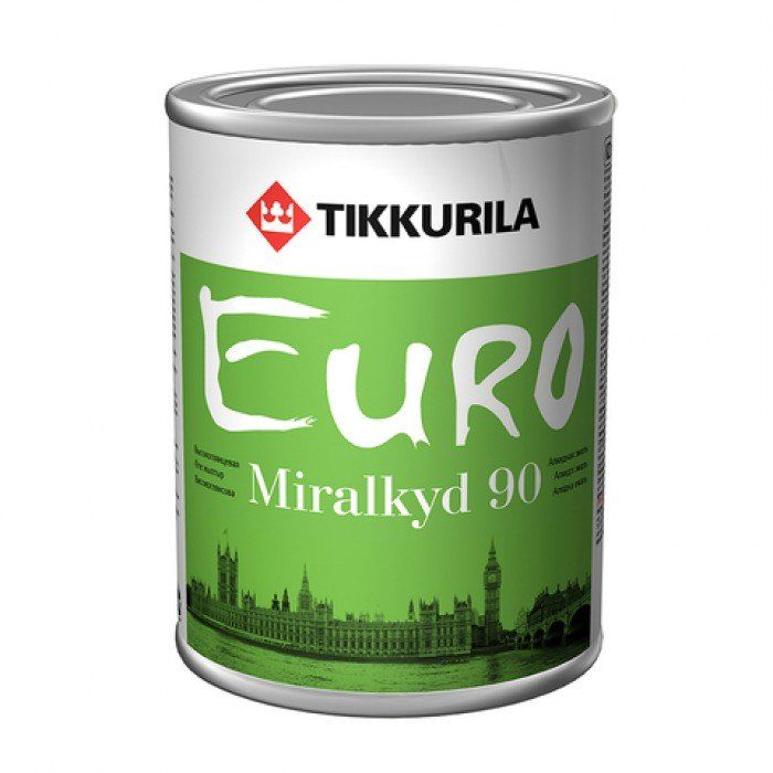 Эмаль алкидная универс. EURO MIRALKYD 90 база A Tikkurila в/гл 0,9 л