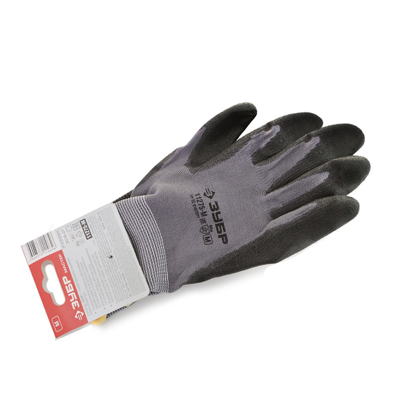 Перчатки ЗУБР "МАСТЕР" для точных работ с полиуретановым покрытием, размер S 11275-S