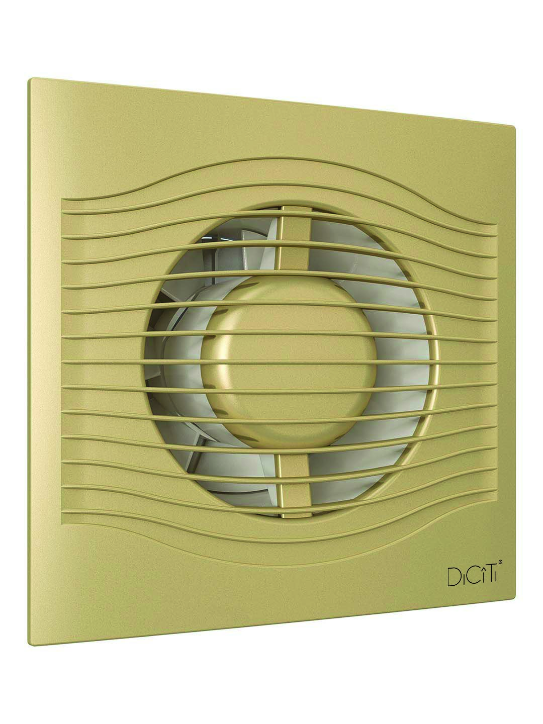 Вентилятор осевой D100 мм вытяжной с обратным клапаном декоративный DICITI SLIM 4C champagne