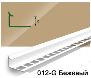 Профиль внутренний для плитки 10мм 2,5м "Деконика", 012-G Бежевый глянцевый