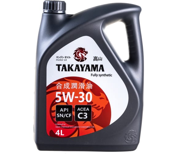 Масло моторное синтетическое TAKAYAMA SAE 5W-30  API SN/CF ACEA C3 4л пластик