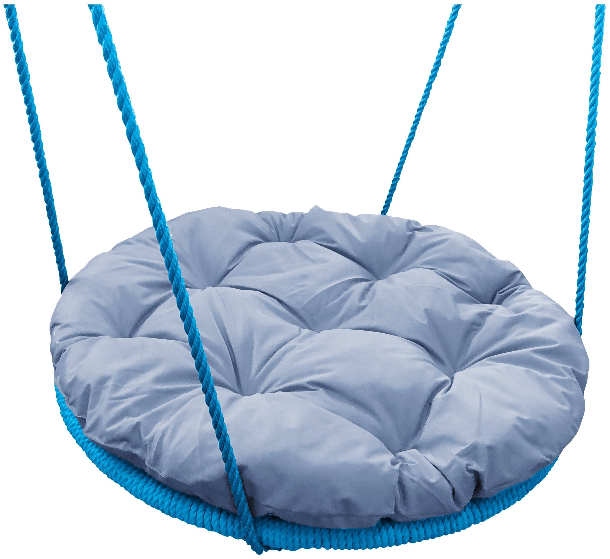 Качели ГНЕЗДО с подушкой 0,8 м, с оплёткой, синяя подушка