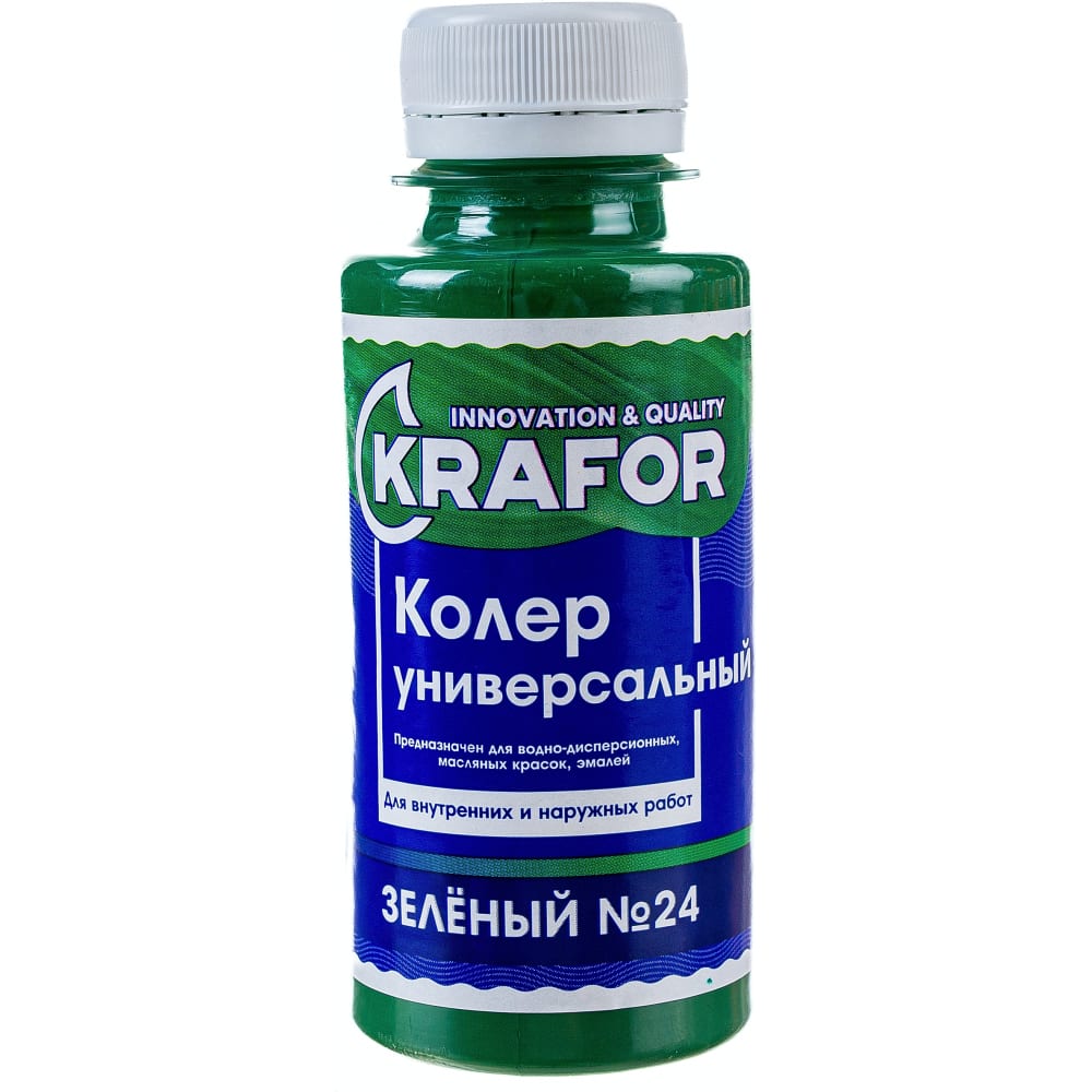 Колер универсальный №24 ЗЕЛЁНЫЙ 100мл//Krafor (32165)
