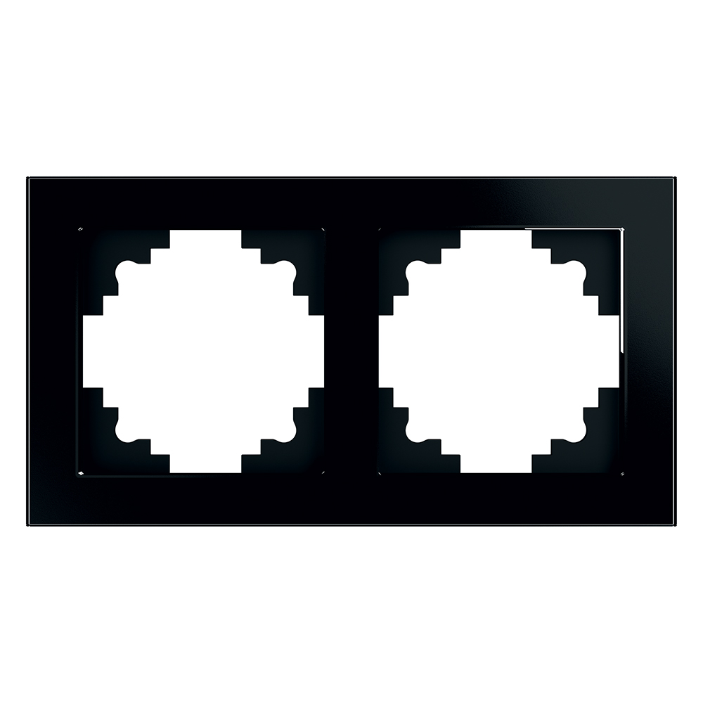 Рамка двухместная горизонтальная, серия Катрин, черный, Stekker