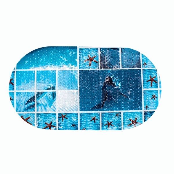 FV9-B Коврик для ванны с присосками "Bubbles" 38x69 см (Дельфины)!!!