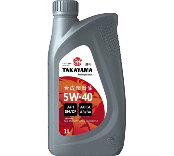 Масло моторное синтетическое TAKAYAMA SAE 5W-40  API SN/CF  ACEA A3/B4  1л пластик