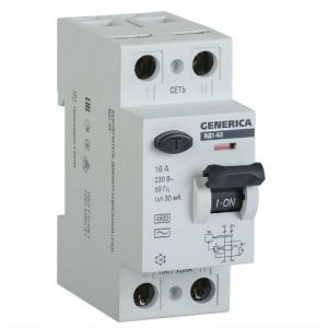 Выключатель дифференциального тока (УЗО) 2п 16А 30мА тип АС ВД1-63 GENERICA ИЭК MDV15-2-016-030