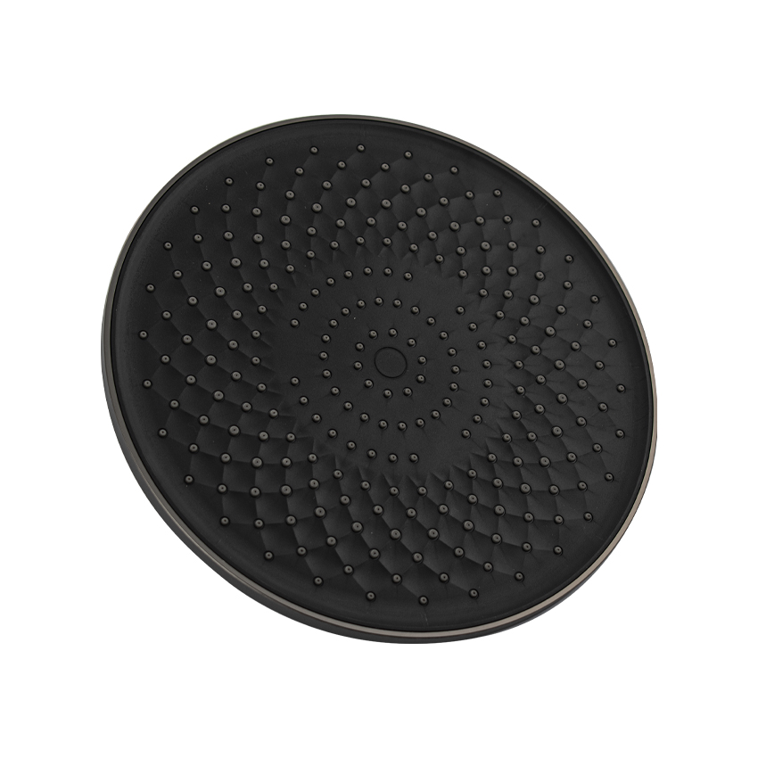 GFmark - Лейка тропический душ, круглая, пластиковая,  графит с черной вставкой 6442