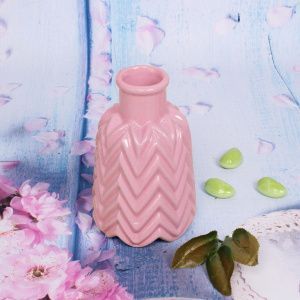 Ваза из керамики "Crispy-Голди" 15,5см цвет розовый
