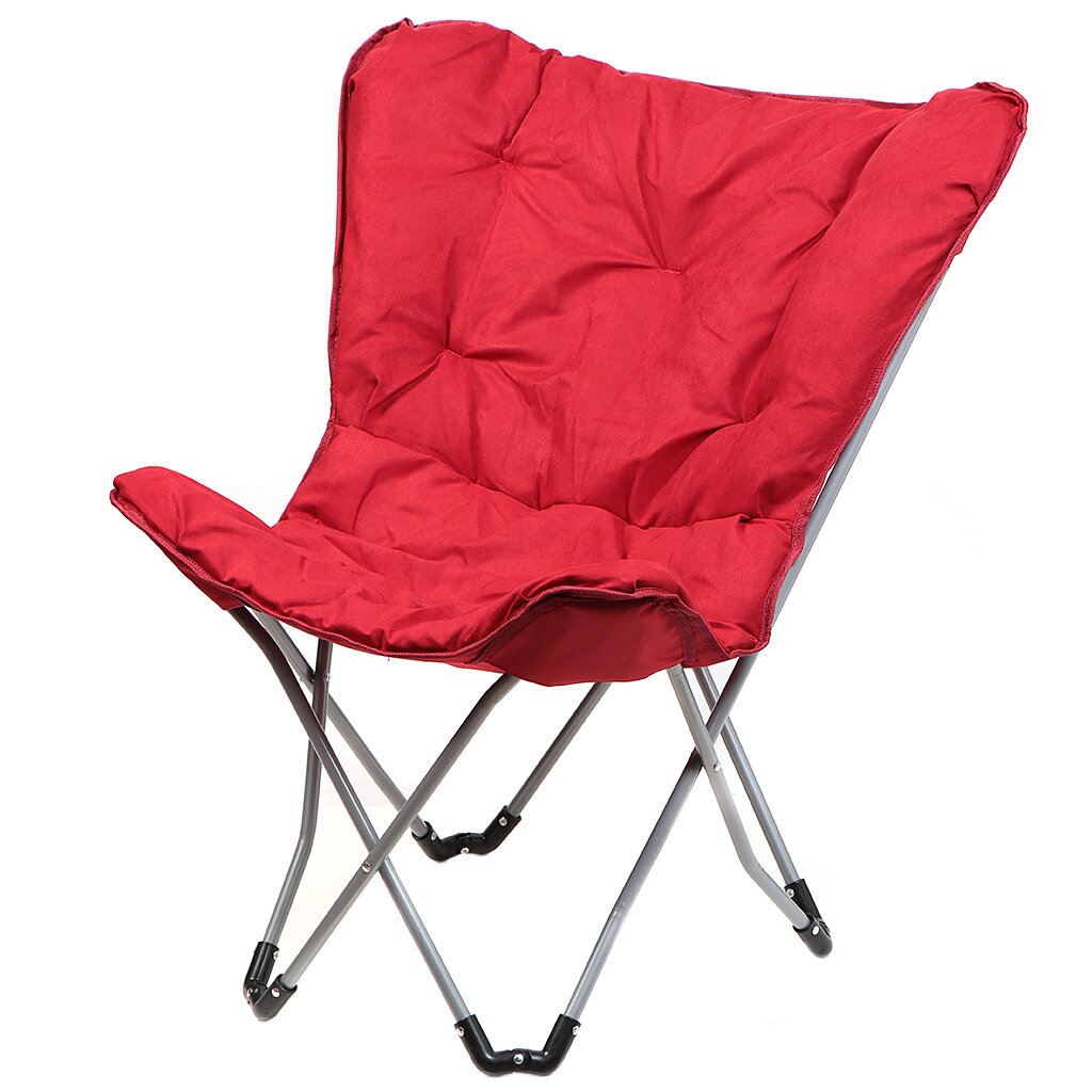 Кресло складное 62х80х77 см, Элит, красное, ткань, с сумкой-чехлом, 110 кг, Y6-1982