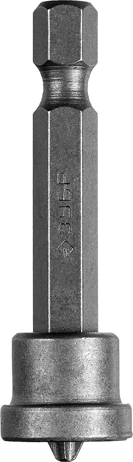 Бита ЗУБР "МАСТЕР" PH2, с ограничителем, 50 мм, E1/4", Cr-V, 1 шт в слайде 26002-2-50-1