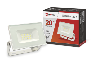 Прожектор LED СДО-7 20Вт 230В 6500К IP65 белый IN HOME