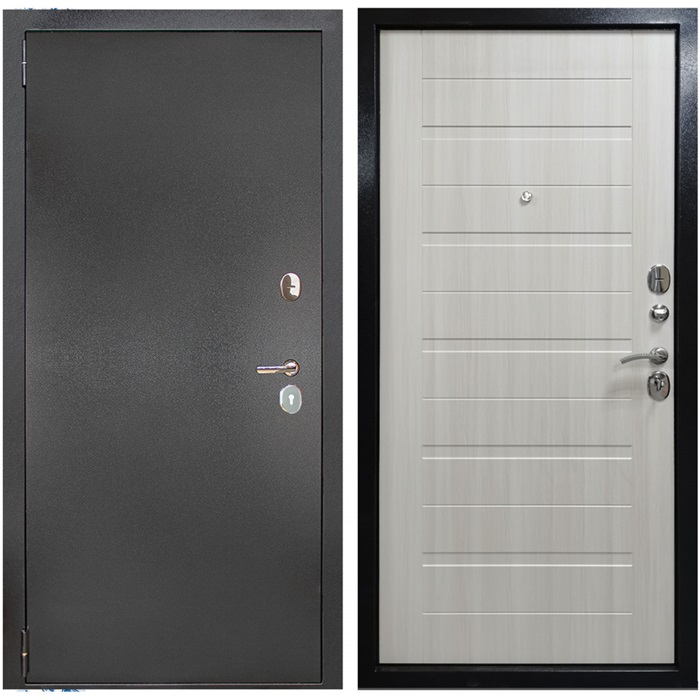 Дверь металлическая ДК 70 С 960х2050 Левая Серебро / Листв белён