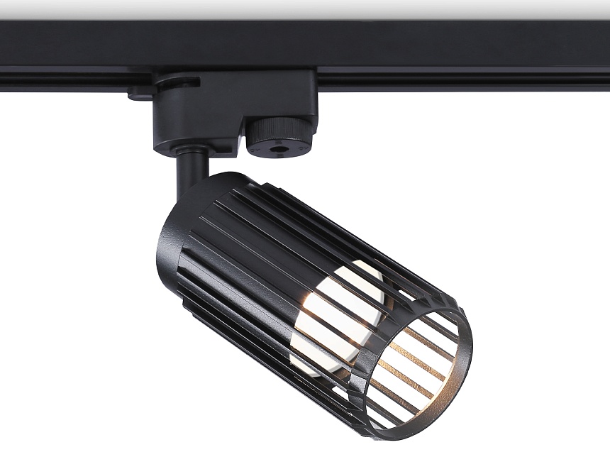 Cветильник трековый однофазный со сменной лампой GL5158 BK черный GU10 D60*120