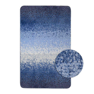 САНАКС - Коврик в ванную SILVER одинарный синий ПЕРЕХОД 50х80 см 100% полиэстер