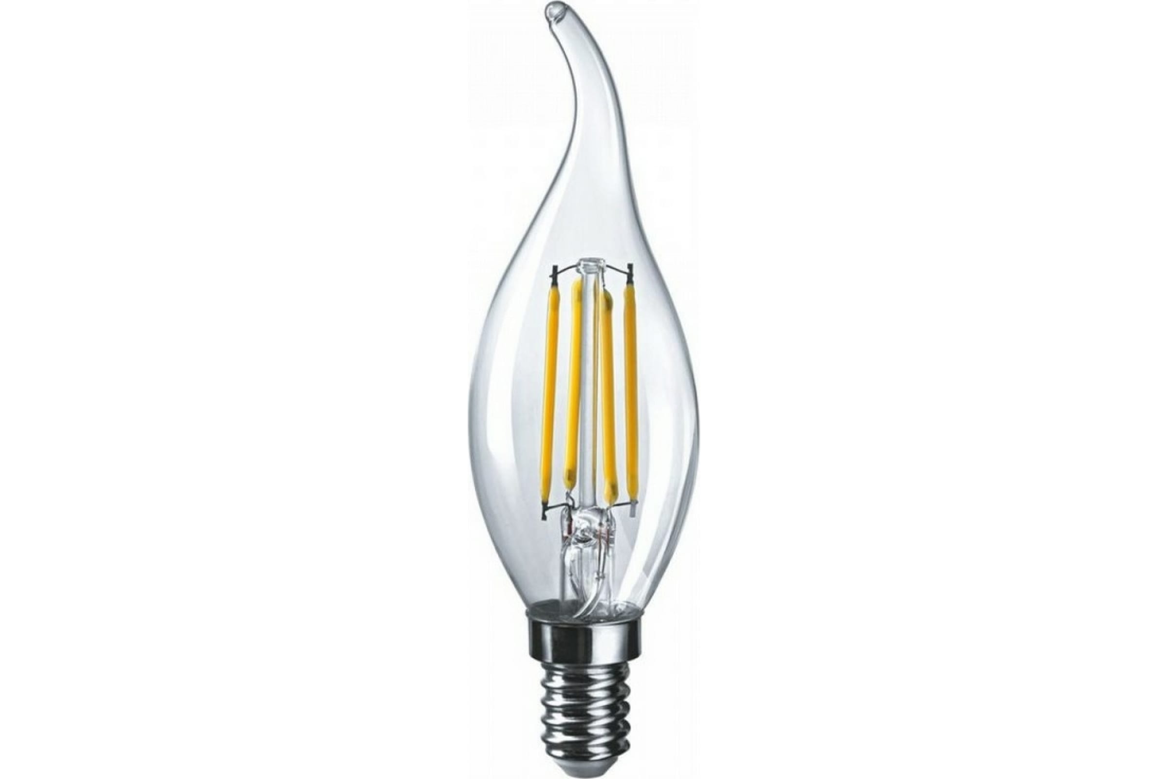 Лампа светодиодная филаментная 80 899 OLL-F-FC35-10-230-4K-E14 10Вт свеча на ветру прозрачная 4000К