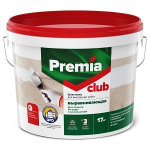 Шпатлевка PREMIA CLUB выравнивающая для внутренних работ, ведро 17 кг