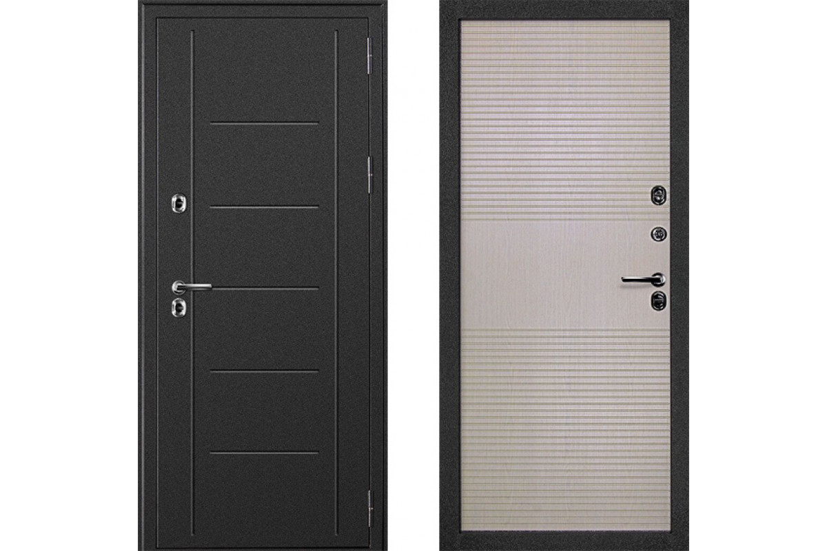 Дверь ДК Термаль К БГ 960х2050 "Пр" 2 сув. бел дуб / ант. серебро с фурн.
