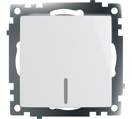 Выключатель 1-клавишный c индикатором, серия Катрин, белый, Stekker