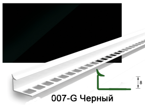 Профиль внутренний для плитки 8мм 2,5м "Деконика", 007-G Черный глянцевый