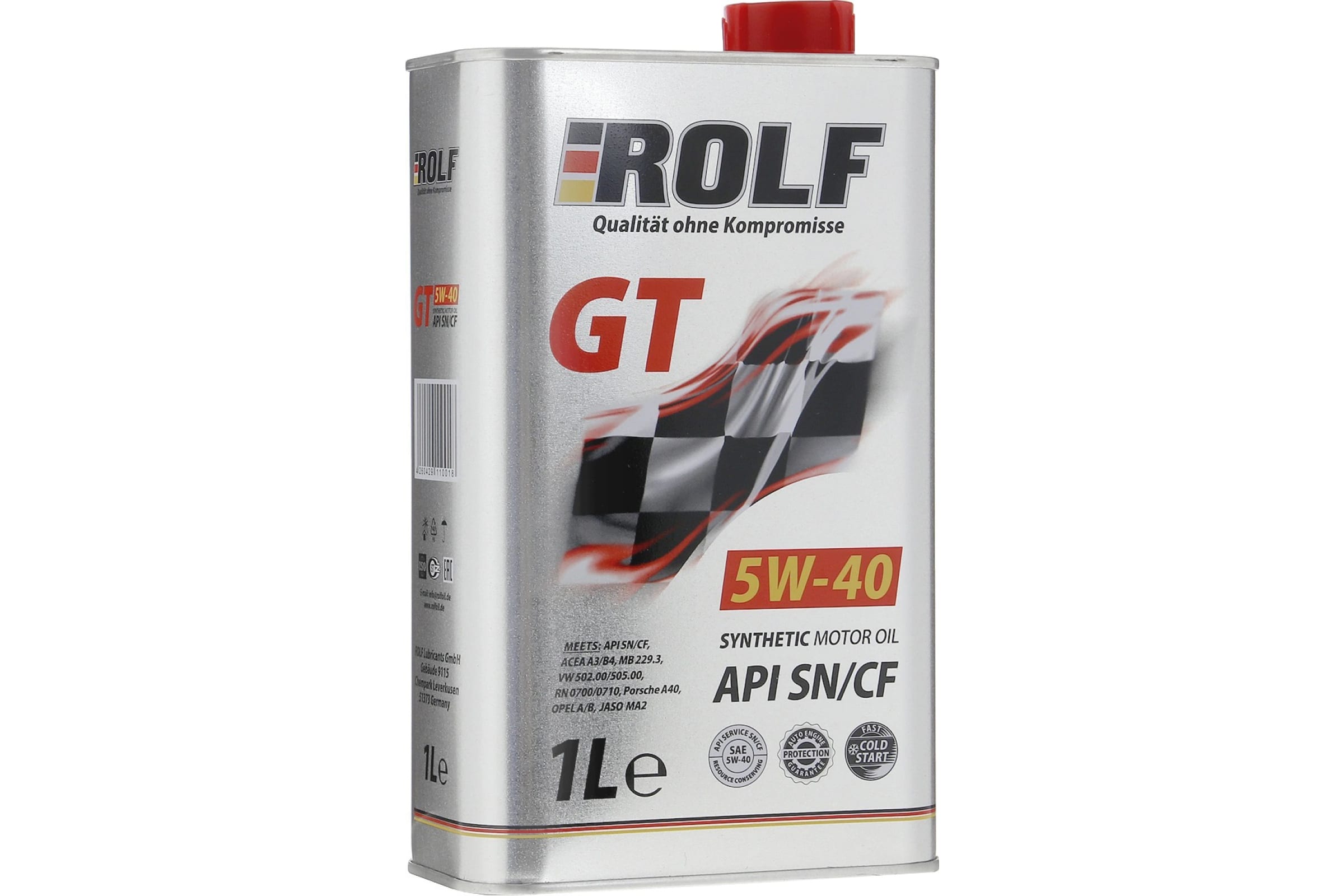 Масло моторное синтетическое ROLF GT SAE 5W-40 API SN/CF ACEA A3/B4 1л 322234