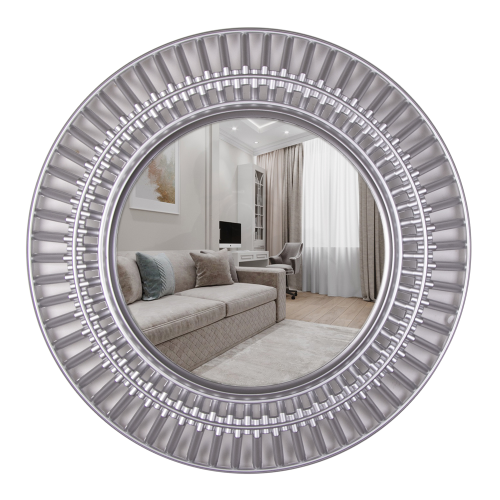 5029-Z1 (5) Зеркало интерьерное настенное в ажурном корпусе d=51см, серебро