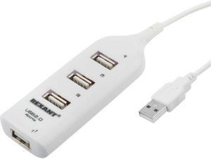 Разветвитель USB 2.0 на 4 порта белый REXANT 18-4105-1