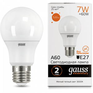 Gauss Лампа LED Elementary A60 7W E27 2700K