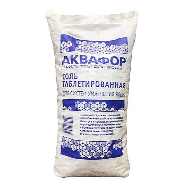 Соль таблетированная для водоумягчения "Аквафор" 25 кг