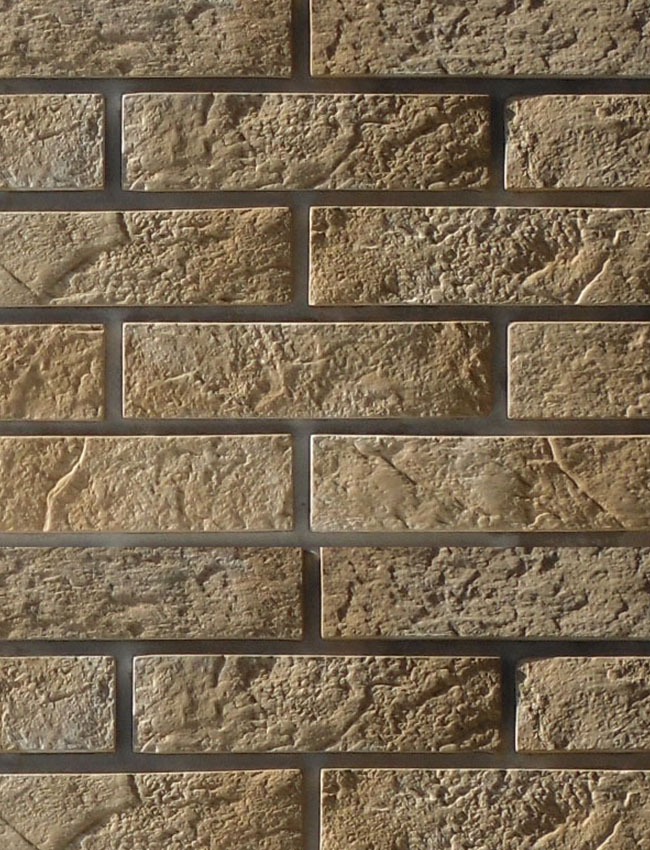 (Под заказ)Декоративный камень 250х67х10мм Карамель "Венецианский кирпич" 7884  (60 шт/м²)