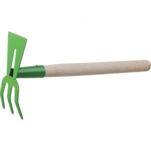 Мотыга-рыхлитель, РОСТОК 39627, с деревянной ручкой, "лопатка+3 зуба" гнутая, 145x75x390мм