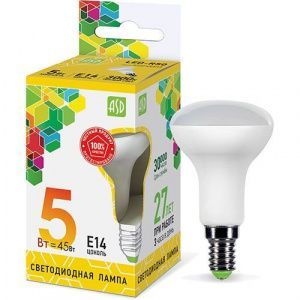 Лампа светодиодная Е14 R50 5Вт 160-260В 3000К рефлектор 400Лм LED Standard ASD 4690612001531