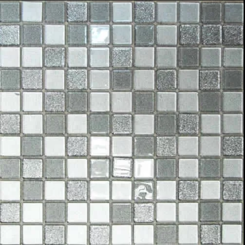 Плитка мозаика 300х300х4мм (25*25) стеклянная Shine Silver