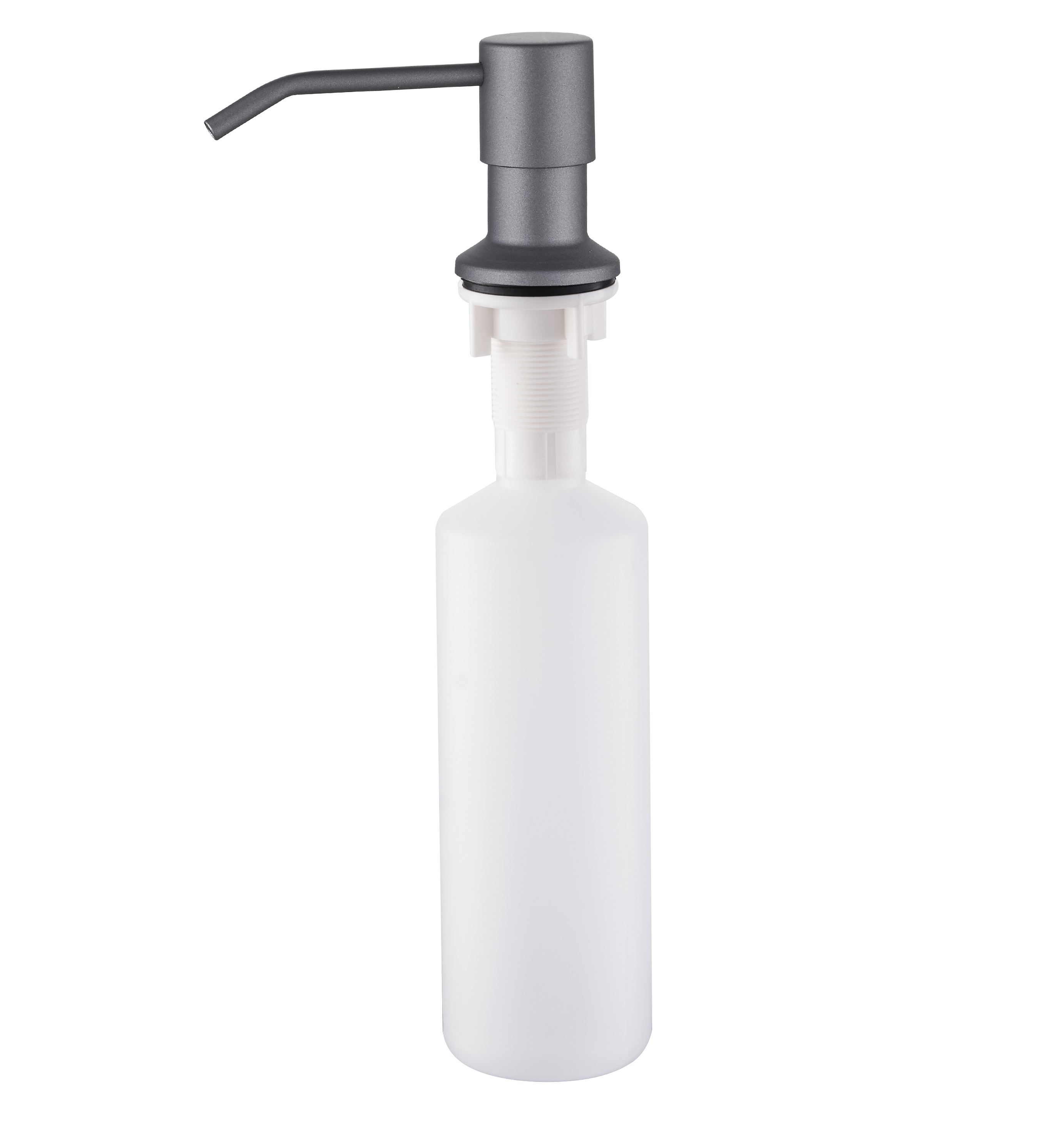 405 U/L Дозатор LEDEME для жидкого мыла ВРЕЗНОЙ 400мл (ГРАФИТ+пластик)
