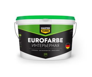 "Masterfarbe" ВД краска Eurofarbe влагостойкая высокоукрывистая супербелая , 14кг