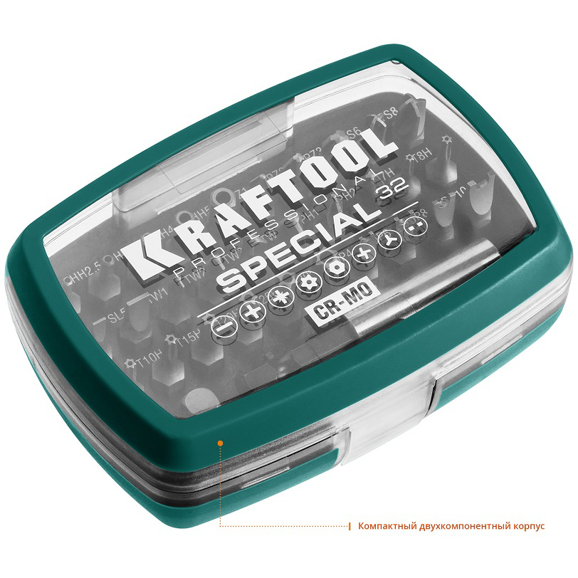 Набор специальных бит SPECIAL-32, 32 предмета, Cr-Mo, KRAFTOOL 2610-H32